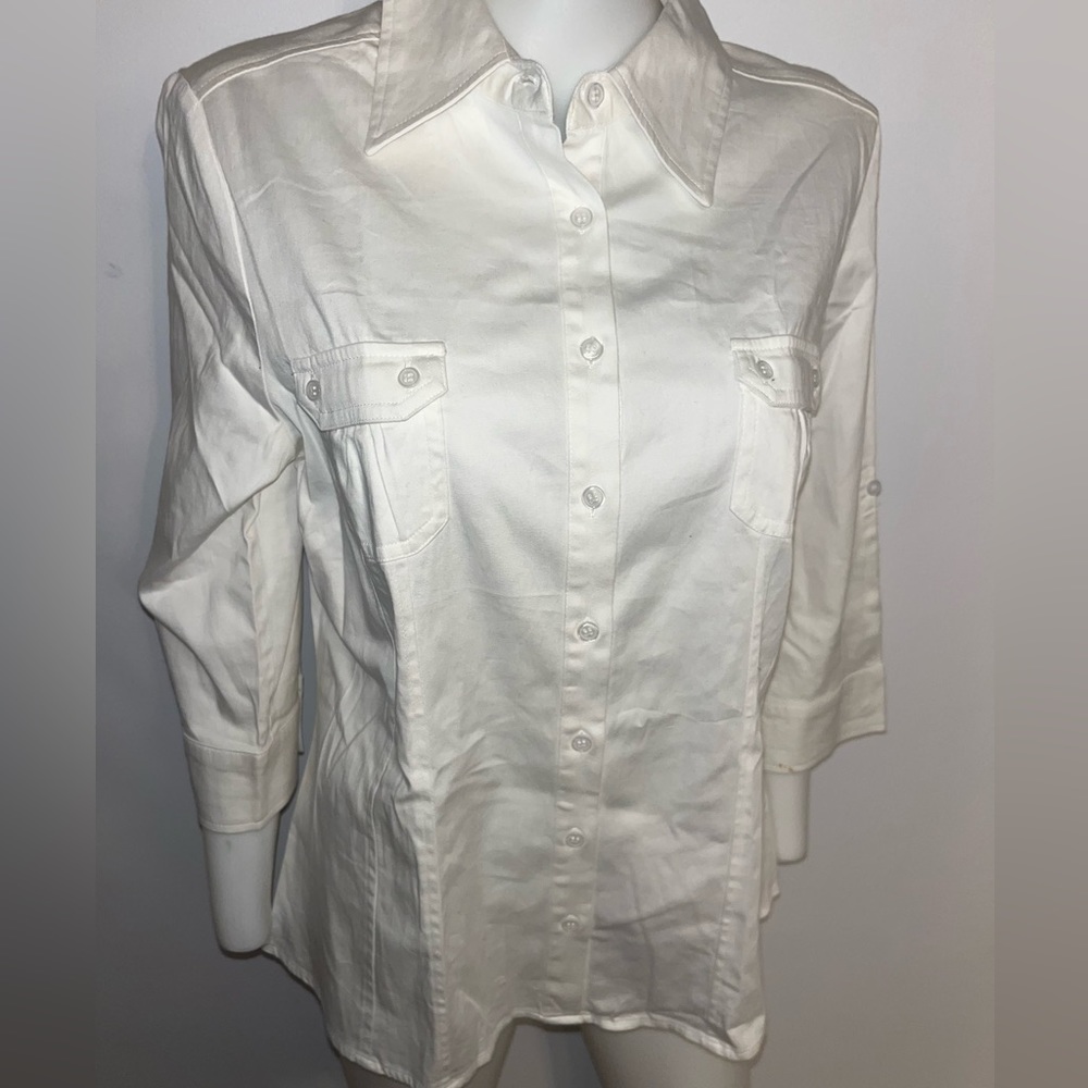 APT 9 womens shirt size Large white button down